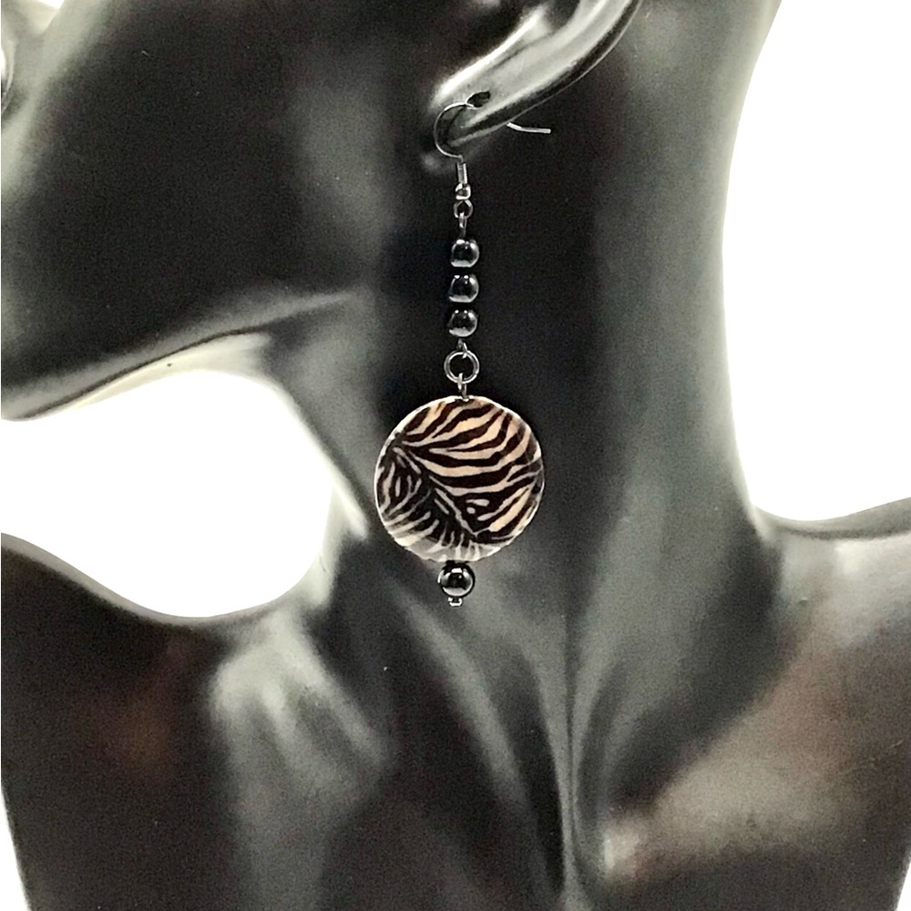Elegant Zebra Print Earrings